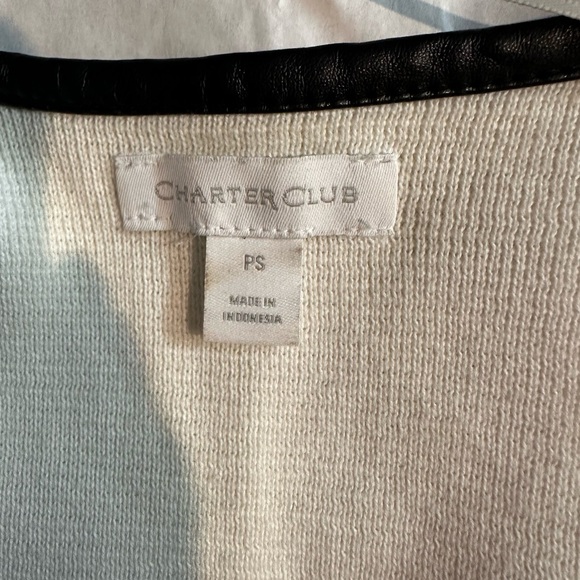 Charter Club Black and White Open Cardigan - Picture 7 of 7